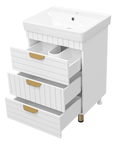 GLOSTER - 60 Тумба с 3 ящ. напольная, белый