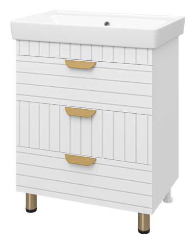 GLOSTER - 70 Тумба с 3 ящ. напольная, белый