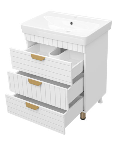 GLOSTER - 70 Тумба с 3 ящ. напольная, белый