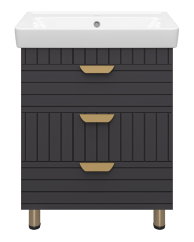 GLOSTER - 70 Тумба с 3 ящ. напольная, графит