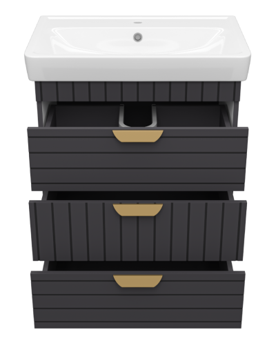 GLOSTER - 70 Тумба с 3 ящ. напольная, графит