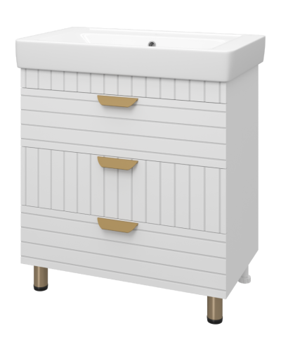 GLOSTER - 80 Тумба с 3 ящ. напольная, белый