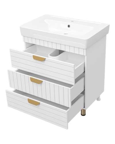 GLOSTER - 80 Тумба с 3 ящ. напольная, белый