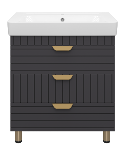 GLOSTER - 80 Тумба с 3 ящ. напольная, графит