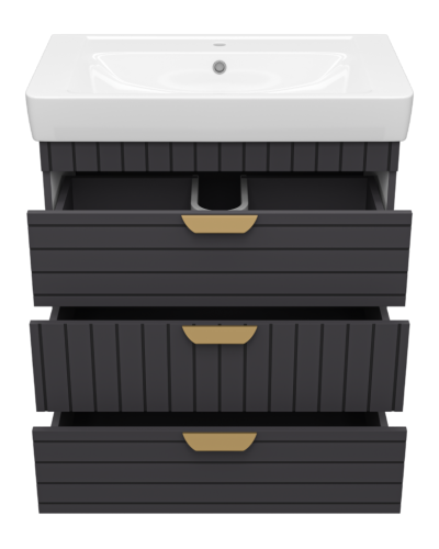 GLOSTER - 80 Тумба с 3 ящ. напольная, графит