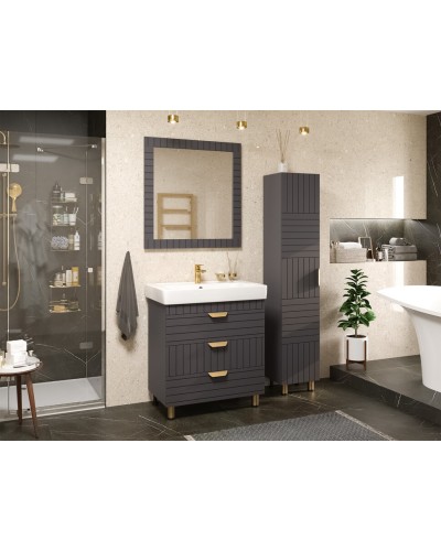 GLOSTER - 80 Тумба с 3 ящ. напольная, графит