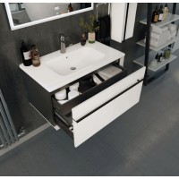 Тумба под раковину Roca Aneto 60 7.8574.2.980.6 подвесная Белый глянец Черная