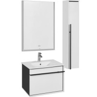 Тумба под раковину Roca Aneto 60 7.8574.2.980.6 подвесная Белый глянец Черная