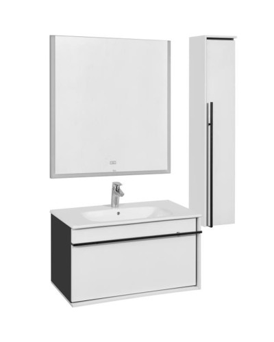 Тумба под раковину Roca Aneto 80 7.8574.3.080.6 подвесная Белый глянец Черная