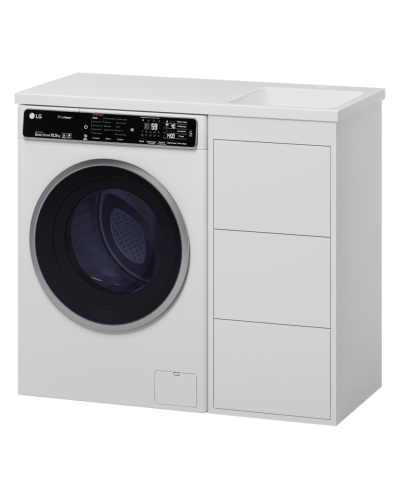 GRAFIT - 40 Тумба напольная 3 ящ. БЕЛАЯ под стиральную машину ПВХ