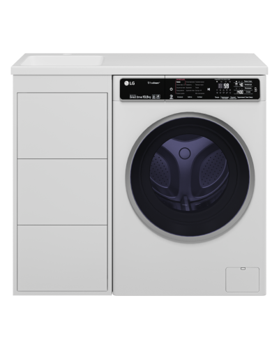 GRAFIT - 40 Тумба напольная 3 ящ. БЕЛАЯ под стиральную машину ПВХ