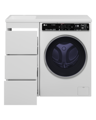 GRAFIT - 40 Тумба напольная 3 ящ. БЕЛАЯ под стиральную машину ПВХ