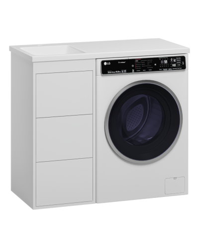 GRAFIT - 40 Тумба напольная 3 ящ. БЕЛАЯ под стиральную машину ПВХ