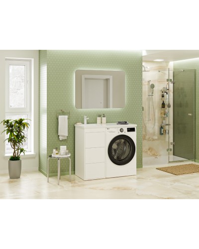 GRAFIT - 40 Тумба напольная 3 ящ. БЕЛАЯ под стиральную машину ПВХ