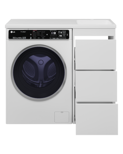 GRAFIT - 40 Тумба напольная 3 ящ. БЕЛАЯ под стиральную машину ПВХ