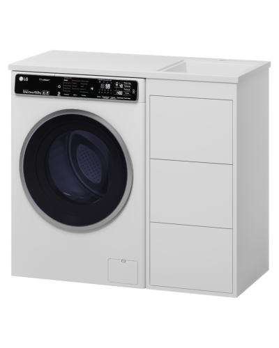 GRAFIT - 40 Тумба напольная 3 ящ. БЕЛАЯ под стиральную машину ПВХ