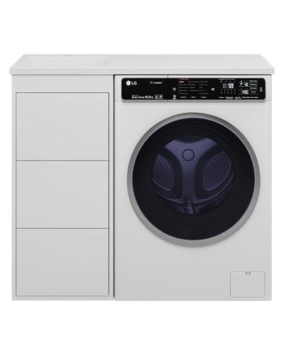 GRAFIT - 40 Тумба напольная 3 ящ. БЕЛАЯ под стиральную машину ПВХ