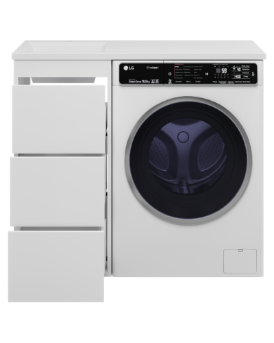 GRAFIT - 40 Тумба напольная 3 ящ. БЕЛАЯ под стиральную машину ПВХ