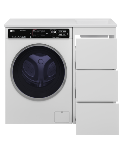 GRAFIT - 40 Тумба напольная 3 ящ. БЕЛАЯ под стиральную машину ПВХ