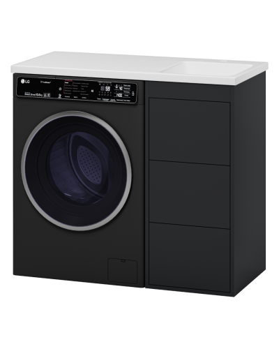 GRAFIT - 40 Тумба напольная 3 ящ. Графит, под стиральную машину ПВХ