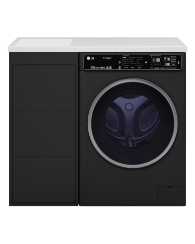 GRAFIT - 40 Тумба напольная 3 ящ. Графит, под стиральную машину ПВХ