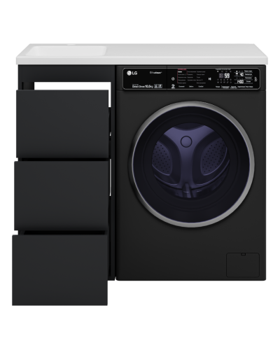 GRAFIT - 40 Тумба напольная 3 ящ. Графит, под стиральную машину ПВХ