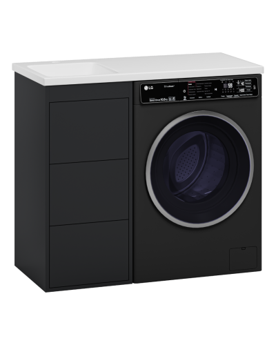 GRAFIT - 40 Тумба напольная 3 ящ. Графит, под стиральную машину ПВХ