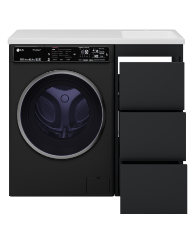 GRAFIT - 40 Тумба напольная 3 ящ. Графит, под стиральную машину ПВХ