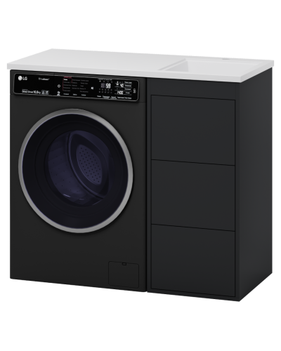 GRAFIT - 40 Тумба напольная 3 ящ. Графит, под стиральную машину ПВХ