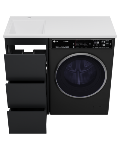 GRAFIT - 40 Тумба напольная 3 ящ. Графит, под стиральную машину ПВХ