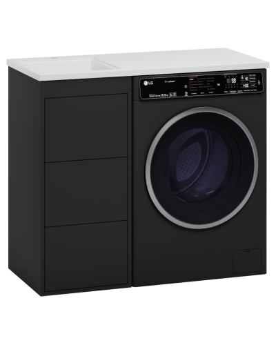 GRAFIT - 40 Тумба напольная 3 ящ. Графит, под стиральную машину ПВХ