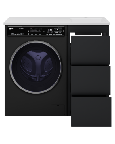 GRAFIT - 40 Тумба напольная 3 ящ. Графит, под стиральную машину ПВХ