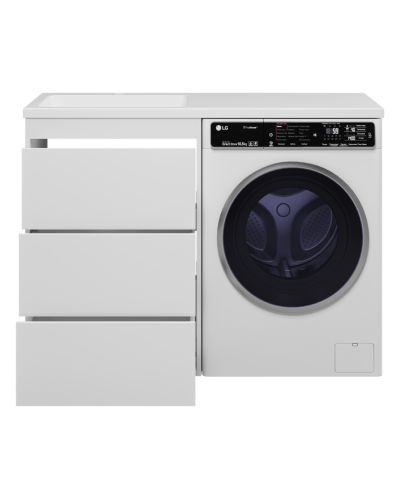 GRAFIT - 60 Тумба напольная 3 ящ. БЕЛАЯ под стиральную машину ПВХ