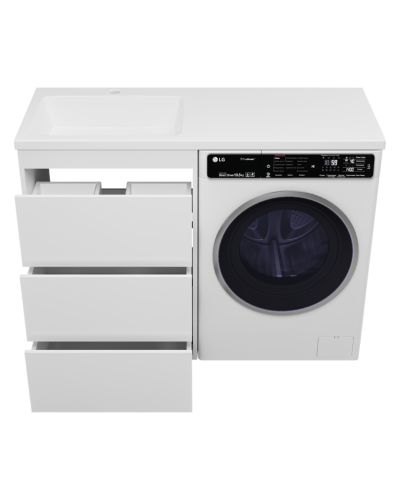 GRAFIT - 60 Тумба напольная 3 ящ. БЕЛАЯ под стиральную машину ПВХ