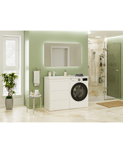 GRAFIT - 60 Тумба напольная 3 ящ. БЕЛАЯ под стиральную машину ПВХ