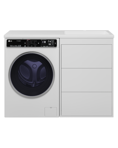 GRAFIT - 60 Тумба напольная 3 ящ. БЕЛАЯ под стиральную машину ПВХ