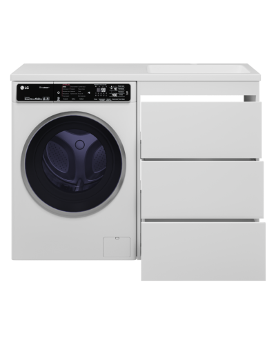 GRAFIT - 60 Тумба напольная 3 ящ. БЕЛАЯ под стиральную машину ПВХ