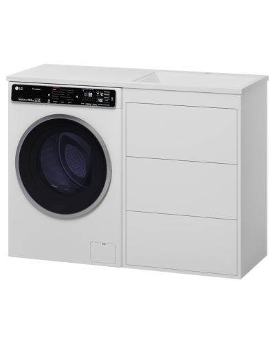 GRAFIT - 60 Тумба напольная 3 ящ. БЕЛАЯ под стиральную машину ПВХ