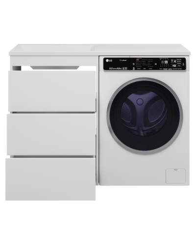 GRAFIT - 60 Тумба напольная 3 ящ. БЕЛАЯ под стиральную машину ПВХ