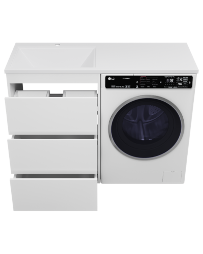 GRAFIT - 60 Тумба напольная 3 ящ. БЕЛАЯ под стиральную машину ПВХ