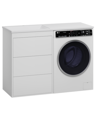 GRAFIT - 60 Тумба напольная 3 ящ. БЕЛАЯ под стиральную машину ПВХ