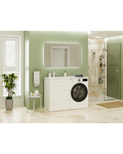 GRAFIT - 60 Тумба напольная 3 ящ. БЕЛАЯ под стиральную машину ПВХ