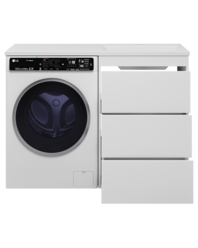 GRAFIT - 60 Тумба напольная 3 ящ. БЕЛАЯ под стиральную машину ПВХ