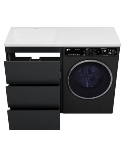 GRAFIT - 60 Тумба напольная 3 ящ. Графит под стиральную машину ПВХ