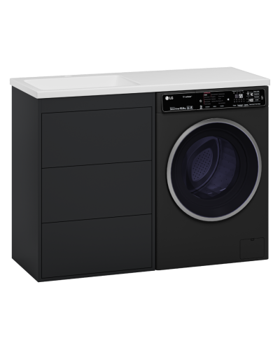 GRAFIT - 60 Тумба напольная 3 ящ. Графит под стиральную машину ПВХ