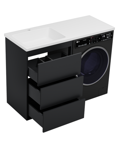 GRAFIT - 60 Тумба напольная 3 ящ. Графит под стиральную машину ПВХ