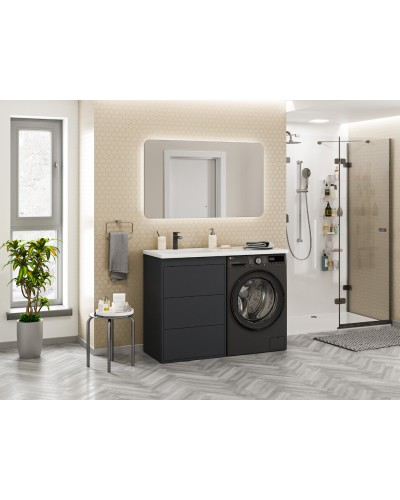 GRAFIT - 60 Тумба напольная 3 ящ. Графит под стиральную машину ПВХ