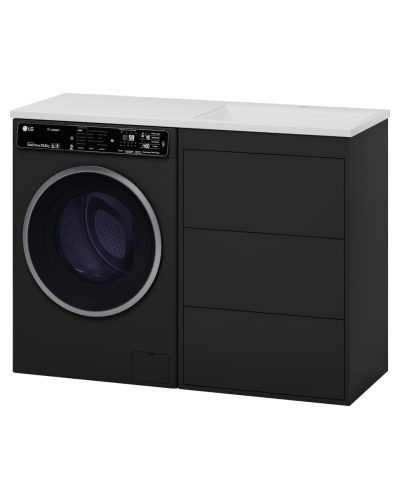 GRAFIT - 60 Тумба напольная 3 ящ. Графит под стиральную машину ПВХ