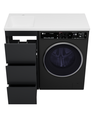 GRAFIT - 40 Тумба напольная 3 ящ. Графит, под стиральную машину ПВХ