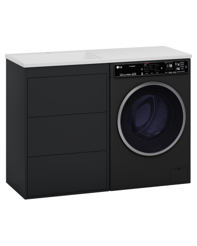 GRAFIT - 60 Тумба напольная 3 ящ. Графит под стиральную машину ПВХ